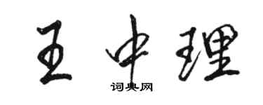 駱恆光王中理行書個性簽名怎么寫