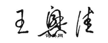 駱恆光王興佳草書個性簽名怎么寫