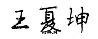 曾慶福王夏坤行書個性簽名怎么寫