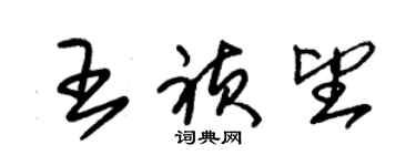 朱錫榮王禎望草書個性簽名怎么寫