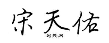 王正良宋天佑行書個性簽名怎么寫