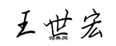 王正良王世宏行書個性簽名怎么寫