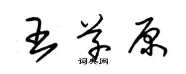 朱錫榮王草原草書個性簽名怎么寫