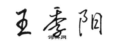 駱恆光王季陽行書個性簽名怎么寫