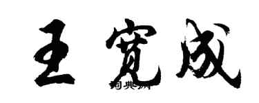 胡問遂王寬成行書個性簽名怎么寫