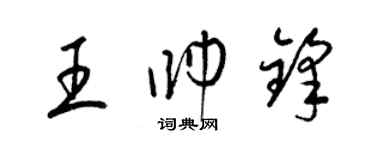 梁錦英王帥鋒草書個性簽名怎么寫