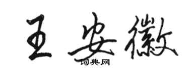 駱恆光王安徽行書個性簽名怎么寫