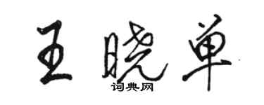 駱恆光王曉單行書個性簽名怎么寫