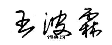 朱錫榮王波霖草書個性簽名怎么寫