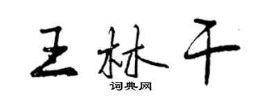 曾慶福王林乾行書個性簽名怎么寫