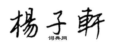 王正良楊子軒行書個性簽名怎么寫