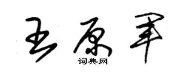 朱錫榮王原軍草書個性簽名怎么寫