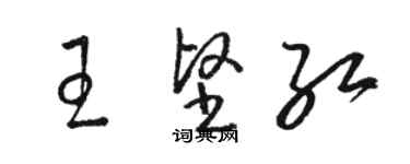 駱恆光王堅紅草書個性簽名怎么寫