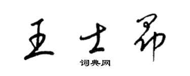 梁錦英王士昂草書個性簽名怎么寫