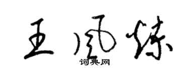 梁錦英王風煉草書個性簽名怎么寫