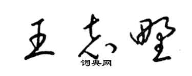 梁錦英王志野草書個性簽名怎么寫
