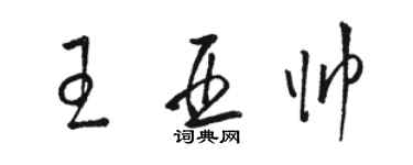 駱恆光王亞帥草書個性簽名怎么寫