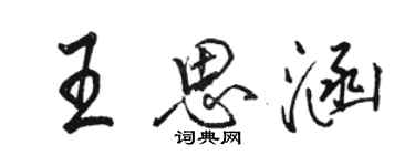 駱恆光王思涵行書個性簽名怎么寫