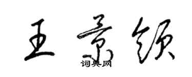 梁錦英王景領草書個性簽名怎么寫