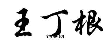 胡問遂王丁根行書個性簽名怎么寫