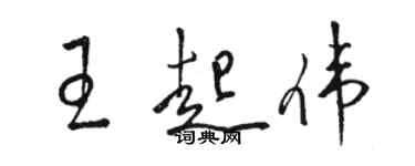 駱恆光王起偉草書個性簽名怎么寫