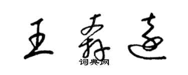 梁錦英王奔遠草書個性簽名怎么寫