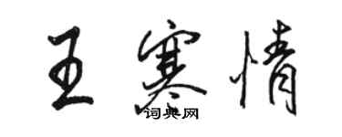 駱恆光王寒情行書個性簽名怎么寫