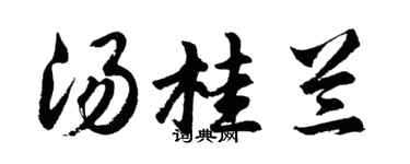 胡問遂湯桂蘭行書個性簽名怎么寫