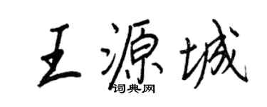 王正良王源城行書個性簽名怎么寫