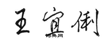 駱恆光王宜俐行書個性簽名怎么寫