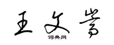 梁錦英王文嵩草書個性簽名怎么寫