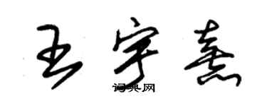 朱錫榮王宇熹草書個性簽名怎么寫