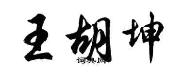 胡問遂王胡坤行書個性簽名怎么寫