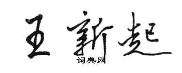駱恆光王新起行書個性簽名怎么寫