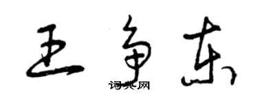 曾慶福王爭東草書個性簽名怎么寫