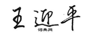 駱恆光王迎平行書個性簽名怎么寫