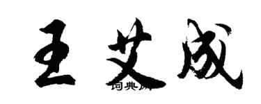 胡問遂王艾成行書個性簽名怎么寫