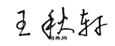 駱恆光王秋軒草書個性簽名怎么寫