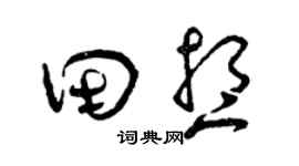曾慶福田想草書個性簽名怎么寫