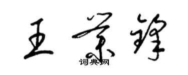 梁錦英王業鋒草書個性簽名怎么寫