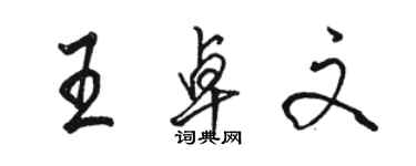 駱恆光王卓文行書個性簽名怎么寫