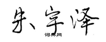 曾慶福朱宇澤行書個性簽名怎么寫