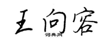 王正良王向容行書個性簽名怎么寫