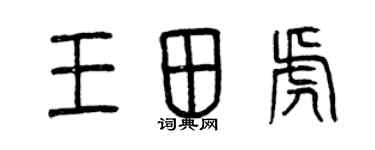 曾慶福王田虎篆書個性簽名怎么寫