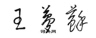 駱恆光王夢蘇草書個性簽名怎么寫