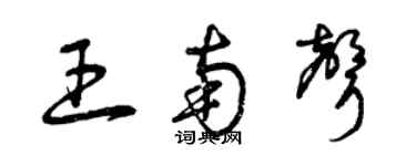 曾慶福王南聲草書個性簽名怎么寫