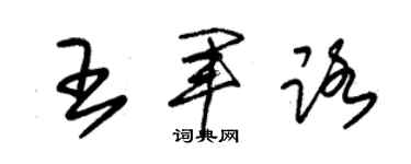 朱錫榮王軍路草書個性簽名怎么寫