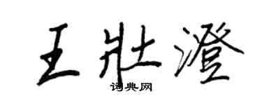 王正良王壯澄行書個性簽名怎么寫