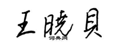 王正良王曉貝行書個性簽名怎么寫