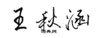 駱恆光王秋涵行書個性簽名怎么寫